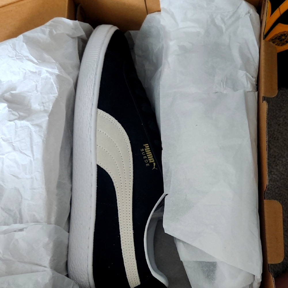 Puma Black and White Suede Classic Sneakers 11.5M NWB